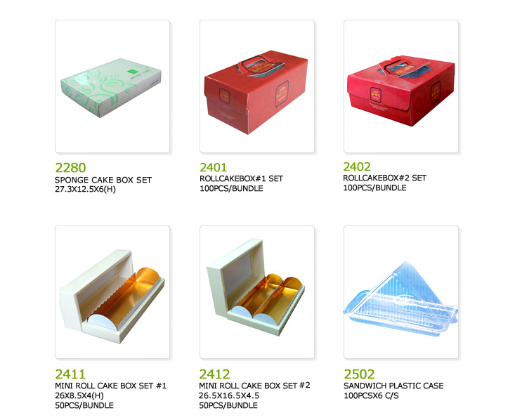 sponge cake box set, roll cake box set, mini roll cake box set, sandwich plastic case